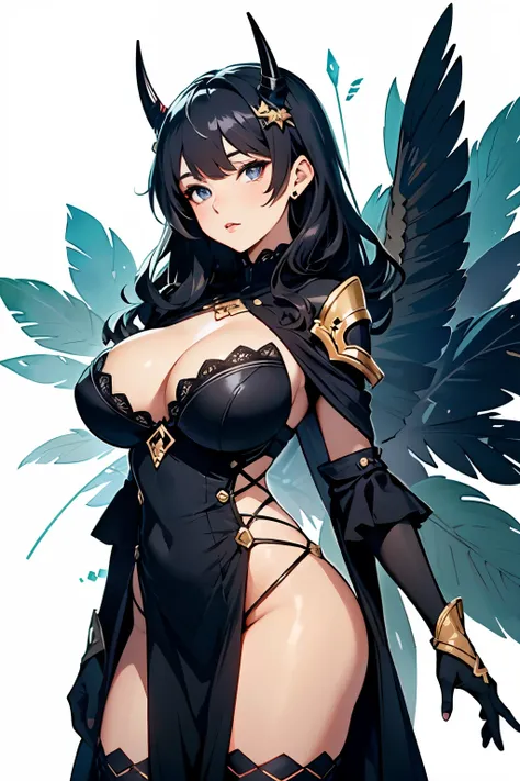 best quality, anime girl with horns and dress with big breasts, extremely detailed microbe type, seductive anime girl, microbe type on artstation pixiv, microbe type. anime illustration, Detailed digital anime art, beautiful charming anime woman, microbe t...