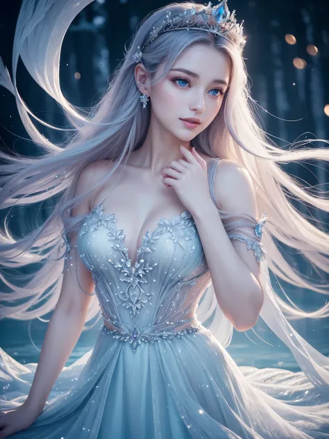 (best quality,4k,8k,highres,masterpiece:1.2),ultra-detailed,(realistic,photorealistic,photo-realistic:1.37),angelic princess, beautiful detailed eyes, beautiful detailed lips, long eyelashes, luminous skin, flowing hair, random hairstyle, enchanting smile,...