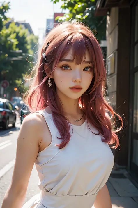 8k, 4k, best quality, high resolution: 1.2), (master level, actual, photorealism: 1.4), 1 girl, alone, pretty face, eyelash, nose, glossy lips,（（Green suspender velvet dress）），（whole body） (beautiful eyes, bystander, White skin, White skin), Delicate skin ...