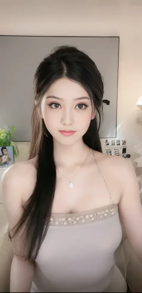 a close up of a woman with long hair wearing a dress, young cute wan asian face, gorgeous young korean woman, belle delphine, beautiful south korean woman, dilraba dilmurat, gorgeous chinese model, wan adorable korean face, girl cute-fine-face, beautiful y...