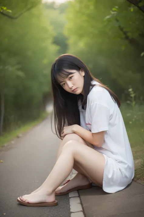 (masterpiece、highest quality、High level image quality、super resolution,8k), (RAW photo:1.2), (Photoreal:1.4), (beautiful girl,sexy,Japan語、cute、alone),Woman in anguish and despair,A beautiful and gentle photo of a woman who is tired both mentally and physic...