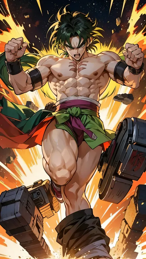 Broly  , raged , angry