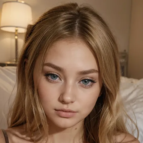 Blonde, femme avec débardeurs et shot assorties, fille blonde sexy aux yeux bleus, Portrait Sophie Mudd, Portrait de Corina Kopf, cheveux blonds et grands yeux, Selfie dune jeune femme, Les yeux dans la chambre, Violet Myers, ohne Maquillage, maquillage na...