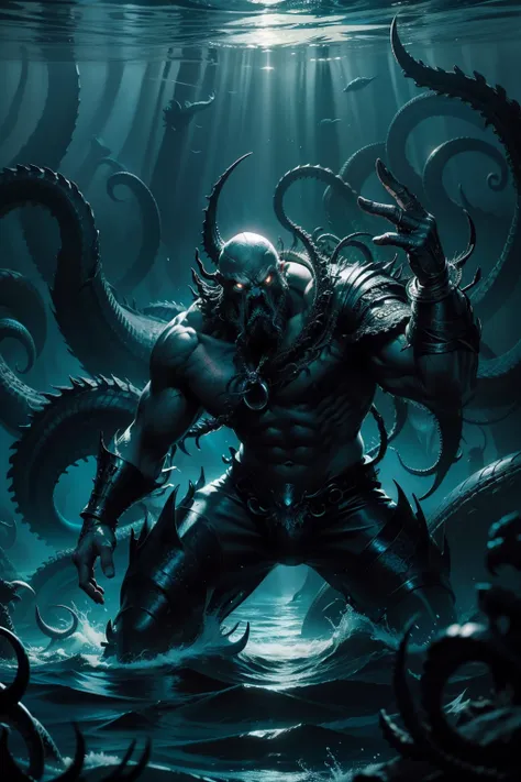 I would like to generate a digital art masterpiece of a colossal Kraken, showcasing the best quality and ultra-detailed portrayal of this mythical creature. The image will feature a serious and menacing depiction of the Kraken, with its massive tentacles r...