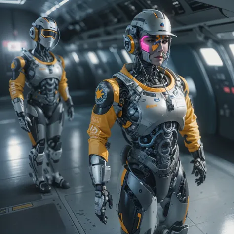 An artificial intelligence Pilot robot, in a Plane, and the robot is wearing a pilots uniform, Pilot hat, photo-realistic, octane render, unreal engine, ultra-realistic