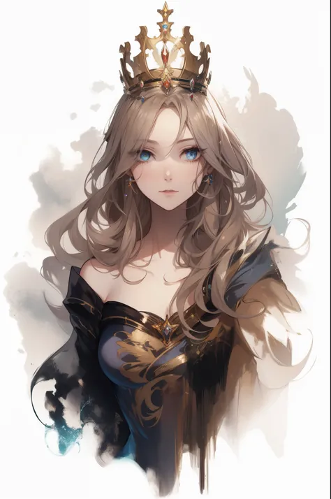 a painting of a woman with a crown on her head, artgerm. Anime-Illustration, Neoartcore und Charlie Bowater, Charlie Bowater-Kunststil, Rossdraws 1. 0, artgerm on artstation pixiv, beautiful fantasy art portrait, Stil von Charlie Bowater, exquisite digital...