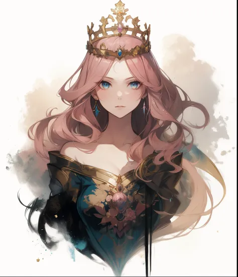 a painting of a woman with a crown on her head, artgerm. Anime-Illustration, Neoartcore und Charlie Bowater, Charlie Bowater-Kunststil, Rossdraws 1. 0, artgerm on artstation pixiv, beautiful fantasy art portrait, Stil von Charlie Bowater, exquisite digital...