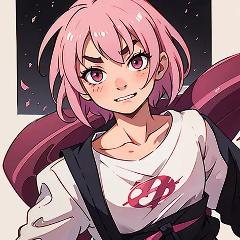 Male Akatsuki member with short pink hair and an evil smirk