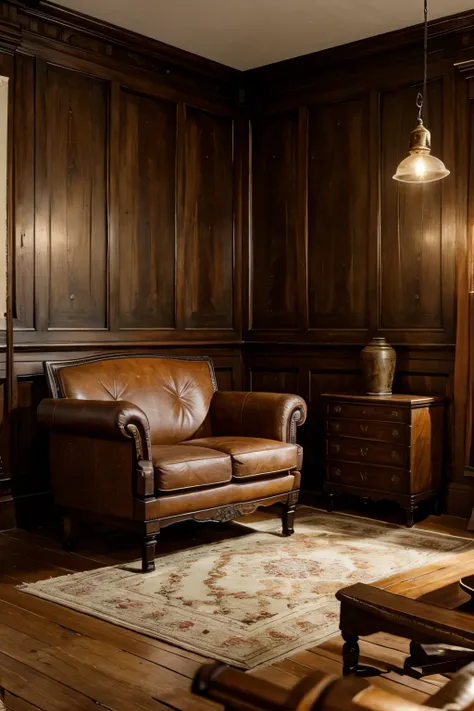 please create realistic image with antiques (old furnitures) with cool vibe and with resolution 1269 x 457