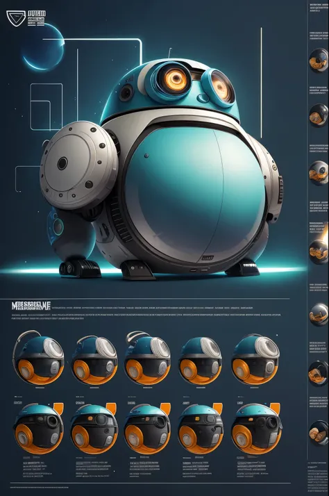 cartoon character,fat and chubby,inspired by Wall-E robot,character design,expressive face,round belly,heightened cheeks,cute and lovable,playful expression,charming smile,large expressive eyes,rounded features,friendly and approachable posture,vibrant col...