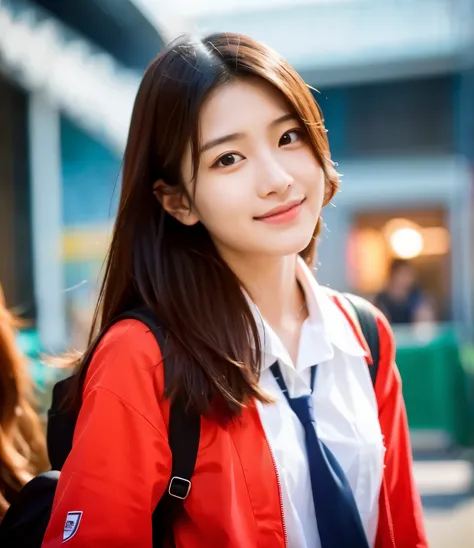 there is a woman that is standing in a building with a lanyard, jaeyeon nam, xintong chen, korean idol, jinyoung shin, xision wu, tzuyu from twice, korean girl, profile pic, ruan cute vtuber, 2 2 years old, heonhwa choe, gongbi, wenfei ye, sakimichan