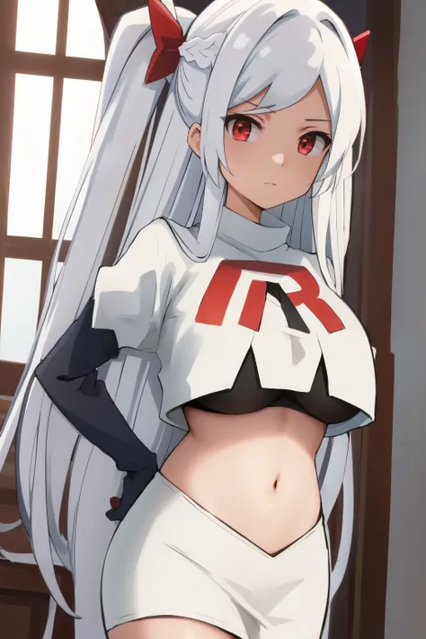 é˜¿èž±å…‹è¥¿äºšâ·ç±³å¾·å˜‰å°”,1girl,solo,long hair,white hair,sidelocks,very long hair,bangs,twintails,hair ornament,red eyes,bl...