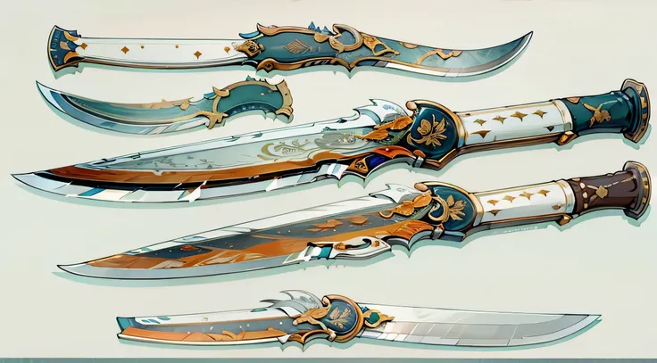 (((best quality))), (((masterpiece))), Weapons to be included in the Weapon Encyclopedia, chinese sword, a knife with a large blade, white background