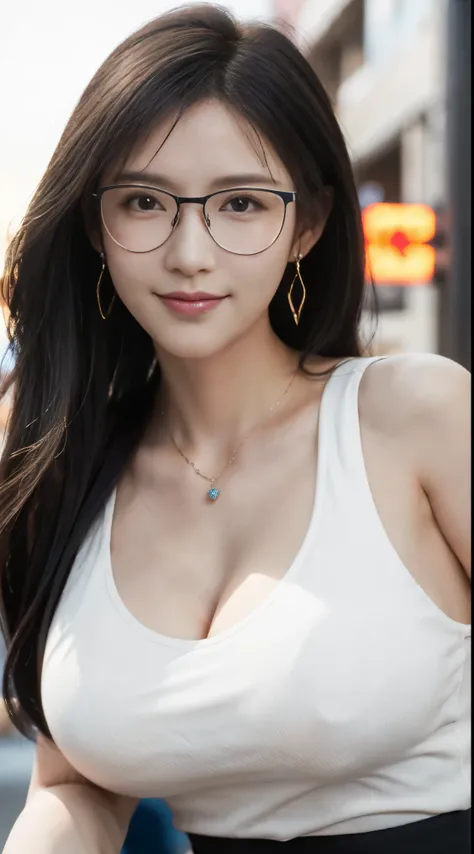 8k，Ultra high quality,masterpiece， best quality， Movie stills， 1 plump girl， street， low cut透明连衣裙， huge tits，huge ，Big breasts，low cut， Close-up cleavage， bright， Cheerful， Warm and soft lighting， （mist： 0.7） No，(low cutT恤:1.3)，wear earrings，Overmuch， open...