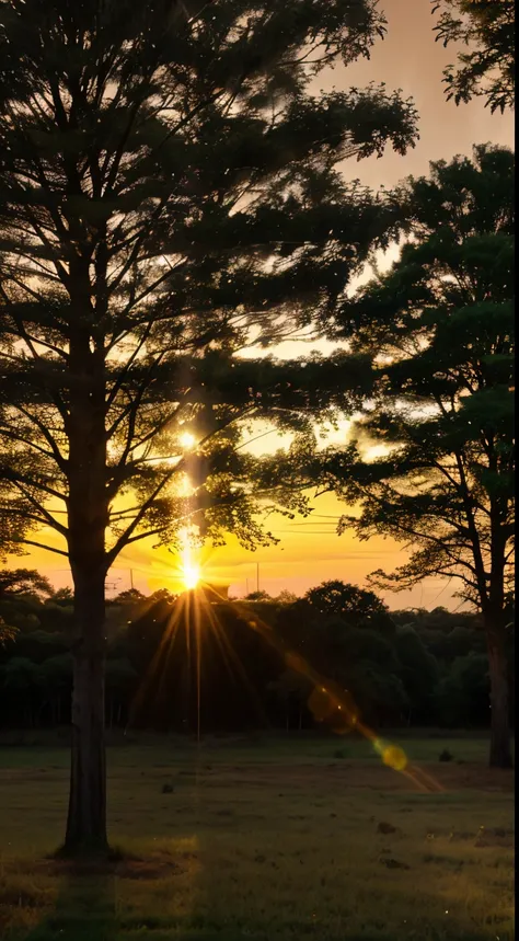 Beams, Tree, Wood, Rays, Sunlight, Sunset, Nature