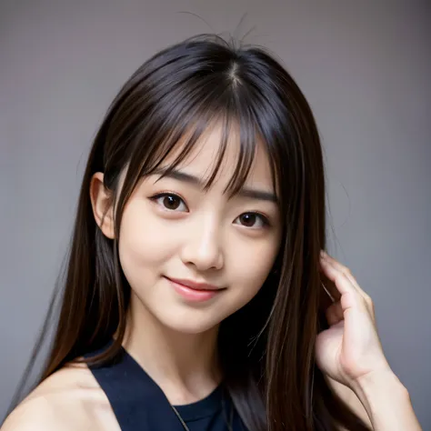 Best-quality, Masterpiece, Ultra-High-Resolution, (Photorealistic:1.4), Raw-Photo, 1girl, 15-years-old, the most famous Japanese idol, extremely cute face like the most popular Japanese idol, extremely beautiful big-black-eyes, extremely beautiful hair, ex...