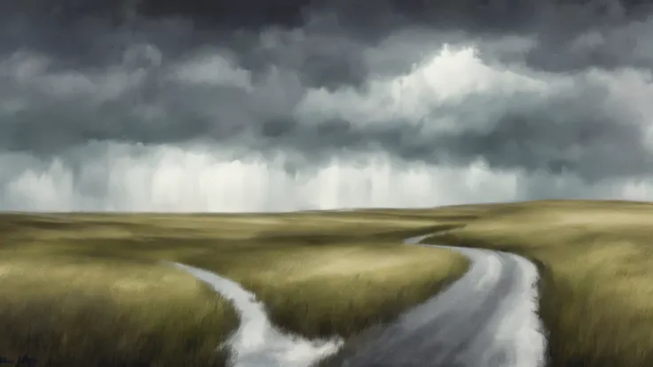 storm，sketch style，light color，quiet atmosphere