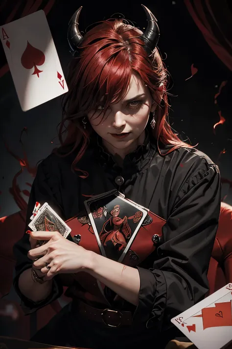 (Automatic, Realistic Style, Imagining a Devils Cunning Hand in a Card Game)

The devils hand reveals a clever strategy in this automated, realistic rendering, holding three clubs, the queen of hearts, and four more clubs - a formidable combination in the ...