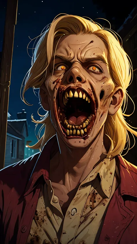 (masterpiece, best quality:1.2), ((raw photo, best quality)), (realistic, photo-realistic:1.2) a evil zombie, blond, hottinig, h...