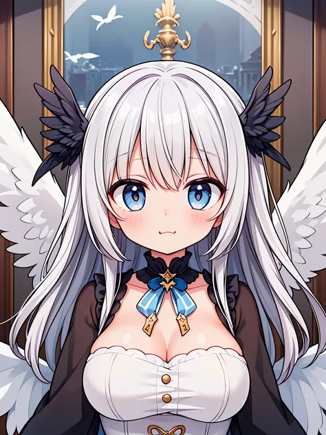 ((highest quality)),(ultra high resolution),(Super detailed),(detailed description),((best CG)),(best work of art),super precision art,amazing drawing art,(Art with precise details:1.5), (cute girl angel:1.5),(cute and adorable face:1.6),(Cute wings:1.6),(...