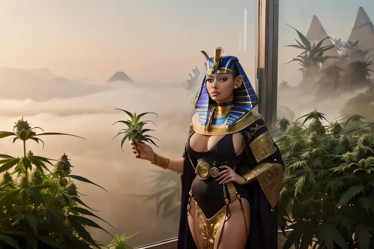 ((aroused ((dark-skinned ((Egyptian)) MILF steampunk professor)) outside writing geometry equations on a chalkboard, (wearing gilded dragon-detailing elegant robe outfit), (wearing amethyst snake choker), (cannabis flower tattoos on arms and legs), high qu...