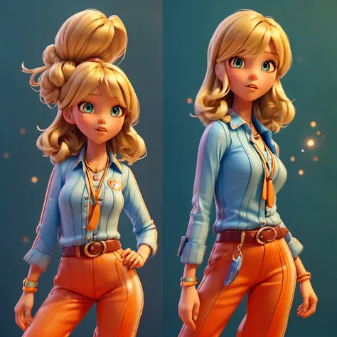 (Ultra-detailed eyes), (((textile shading))), (((Best Quality))), (((masutepiece))), (((Ultra-detailed CG))), sassy girl, (((magical ))), (), (tiny chest), blonde hair, blonde hair, blonde hair, pin up emo, ((gorgeous hair)), Pink eyes, (((retro style, vib...