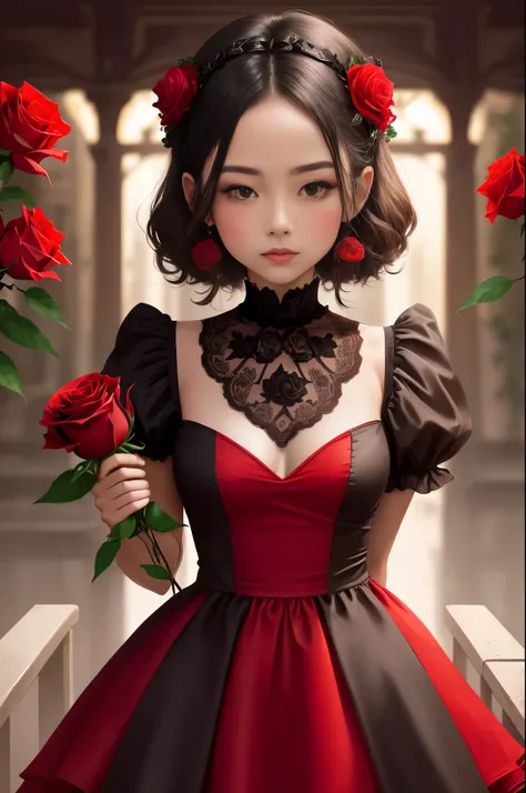 there is a red rose with a flame on it, red rose, rosses, red roses, photo of a rose, red flower, holding a red rose, rose twining, roses, black and red colors, red neon roses, red on black, red and black colors, black and red only!!!, red roses at the top...