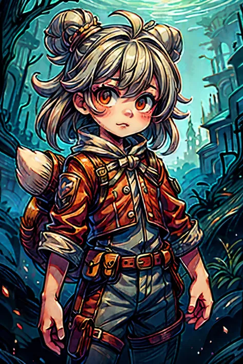 Beautiful kid in insanely intricate hunter outfit 