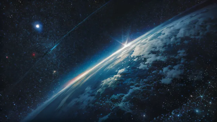 Colorful space with stars and galaxies