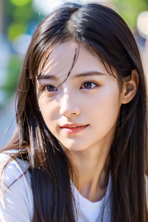 8k、High resolution、Beautiful Girl of the Wizard、young、white skin,、narrow eyes,high nose,lighting that illuminates the face、clear image、intellectual beauty、skinny、no makeup、The expression you show to your lover,shining hair、single eyelid,、vivid pose、looking...