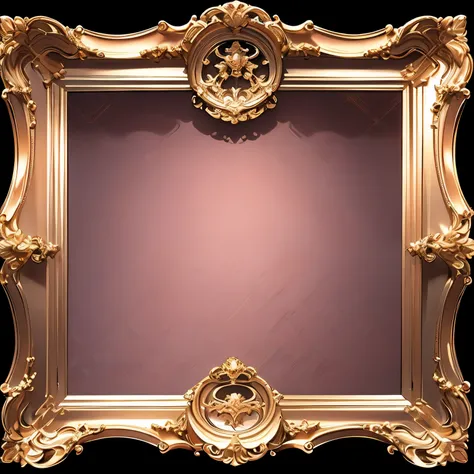 Baroque mirror frame, transparent background, pink Baroque frame