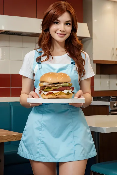 hyper-realistic image of a character that captures the essence of Wendys, embodying the brands friendly, wholesome, and slightly sassy personality. This character, inspired by the iconic Wendys mascot, is reimagined in a more mature and modern way. They ha...