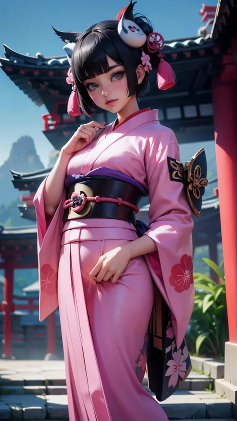 (La mejor calidad,A high resolution,Ultra - detallado,actual),Ariana Grande kimono , (onmyoji:1.4) ,(mujer japonesa:1.4) , hiperdetalle, warm tones, detalles intrincados, volumetric, arte de Iliya Kuvshinov, unos ojos deslumbrantes, More detailed 8K.motor ...