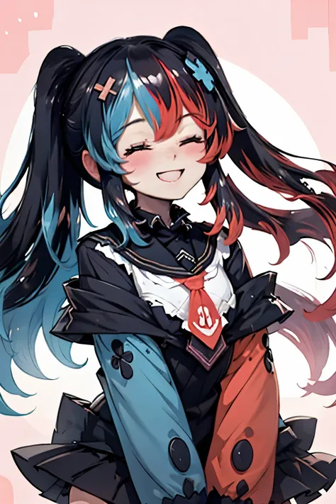 Highly detailed, High Quality, Masterpiece, beautiful, 1girl, solo, SwitchchanOutfit, (HeadpatPOV:1.5), headpat, pov, smile, bright smile, head tilt, closed eyes, happy, blush,