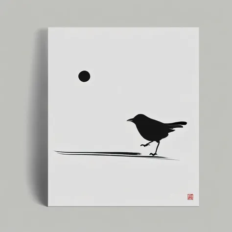 Calligraphy art: 「bird」A minimal visual representation of the character of