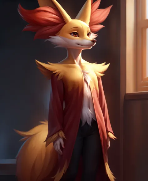 breathtaking oil painting, breathtaking oil painting, (Chibi anthro,slim)young delphox,delphox tail, photorealistic oil painting, by charlie bowater, fine details, trending on artstation, very detailed, photorealistic oil painting, by charlie bowater, fine...