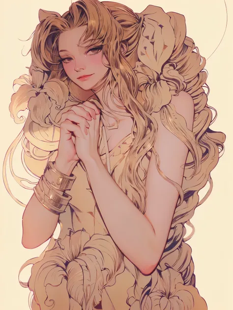 ((masterpiece))，((quality))，((Best quality))，((official art))，alphonse mucha ,asian Painting, hwasanchiun, j.c leyendecker, james jean, Audrey Kawasaki , aerith Gainsborough 