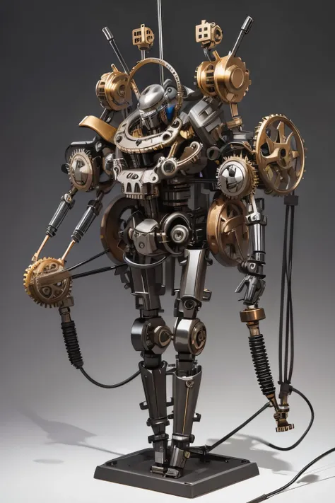 Mechanical Puppet, complex mechanism, gears, wires, pipes, joints