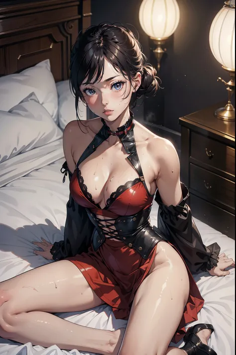 (extremely detailed CG unity 8k wallpaper), (masterpiece), (best quality), (ultra-detailed), (best illustration), (best shadow), (absurdres), BREAK girl, sweat, steam, medium breast, looking at viewer, 