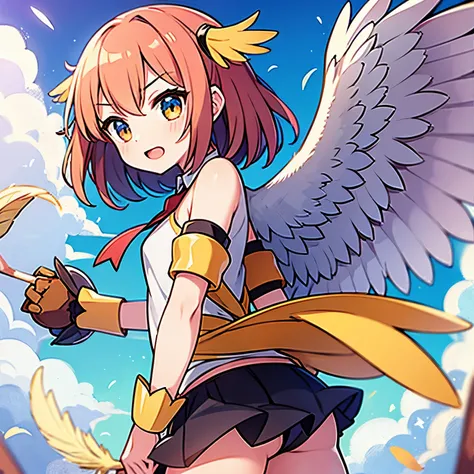 Bird girl, wings, feathers, warrior