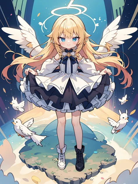 angel halo, wonderland, blonde hair, long hair