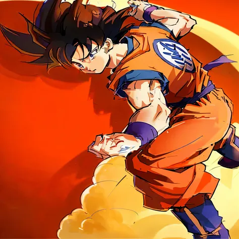 a cartoon image of a young gohan flying through the air, son goku, goku from dragon ball, goku, goku from dragon ball z, goku in fortnite, goku from dragonball z, character dragonball, dragon ball, dragonball, dragon ball z, human goku, dragonball z, highl...