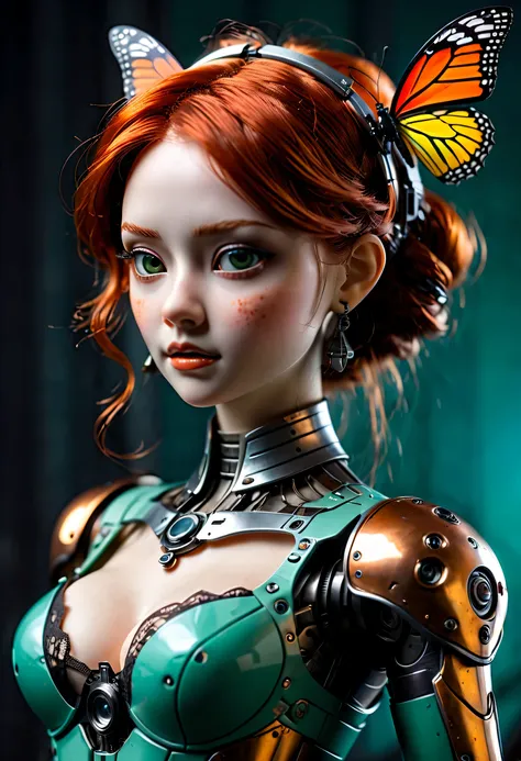 character design sheet, Marble sculpture style, robot character, Beautiful and meticulous，Doll design，Mechanical dolls，（Mechanically controlled doll dances ballet），Mechanical clockwork，gear，Mechanical device base，Insert the top screw key into the back of t...