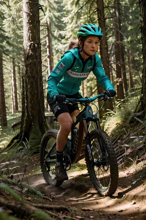 (a girl,Mountainbike-Wettbewerb,Hochleistung),ultradetailliert,Fachmann,scharfer Fokus,lebendige Farben,Portraits,Studiobeleuchtung,extrem detaillierte Augen und Gesicht,lange Wimpern,sportlich,zuversichtlich,energisch,malerischer Naturhintergrund,hdr,boke...