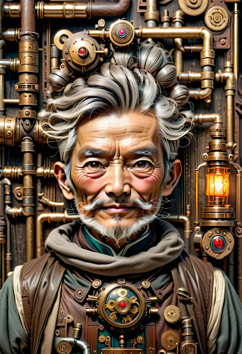 薬を販売しているimmortal,優しそうなelder,wiring,immortal:elder:gray hair:wrinkled face:chinese:i doubt it:the right arm of the machine,fusion...