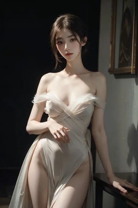 wide angle of the anime girls graceful elegance, timeless beauty, with mesmerizing eyes and porcelain skin, ethereal snapshot, delicate delicacy, 16k, hyper-realistic skin, shot by Eadweard Muybridge, very ethereal features