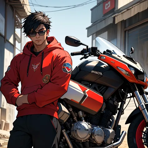 Cool Young Indonesian Man, 30 years old, named "mr.egi,": Standing boldly in the cover photo, he dons a hoodie, the "Mr.Egi" lettering subtly peeking out from under the sleeves. Behind him, a motocross bike gleams, its engine purring with power and sophist...