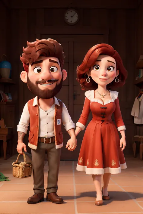 Obra-prima, de melhor qualidade, um casal com o homem moreno com barba e a mulher branca