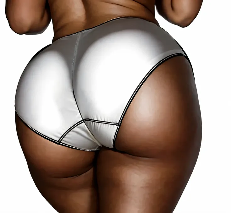 ((masterpiece, best quality)), ((29 year old)), (((Curvy))), ((Black woman)), ((white fullback panties)), (((Large Hips))), Cropped image, ((back shot)), (((photo realistic)))