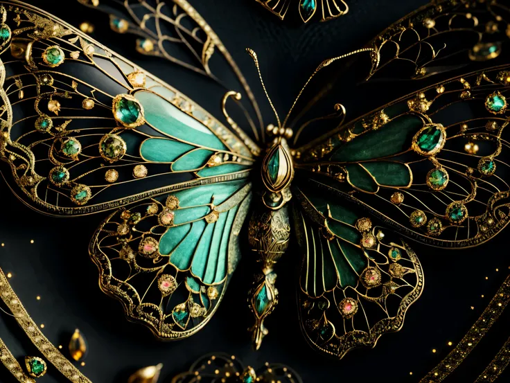 This is a realistic fantasy masterpiece with lots of shimmer, glitter, and intricate ornate detail. Generate one  woman with a beautiful and delicate crown sitting on a garden swing at night. She is a beautiful and seductive butterfly queen with stunning c...